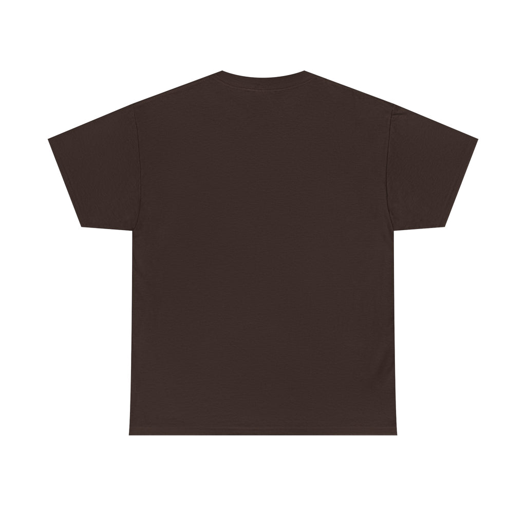 Lag. Minimalist Brown Tee — Small Center Chest Text Shirt